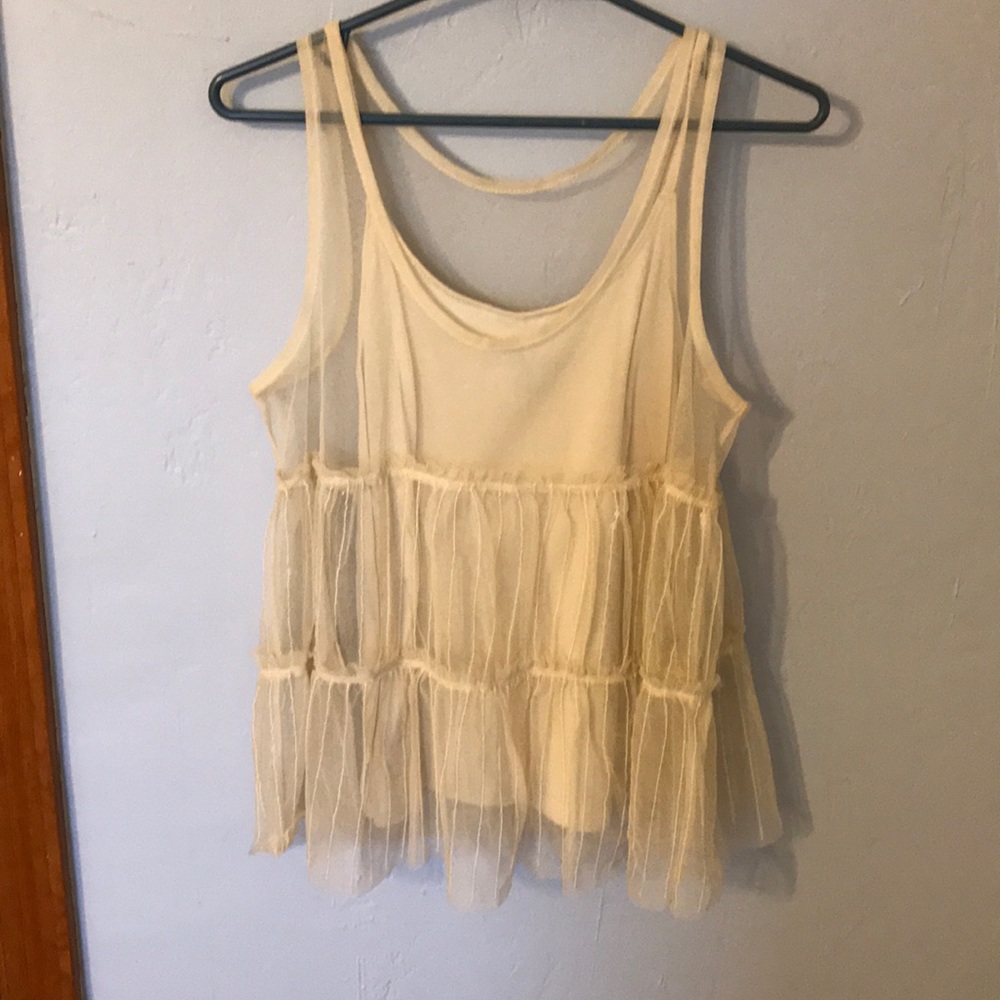 Sheer Tank with sequins and attached cami under